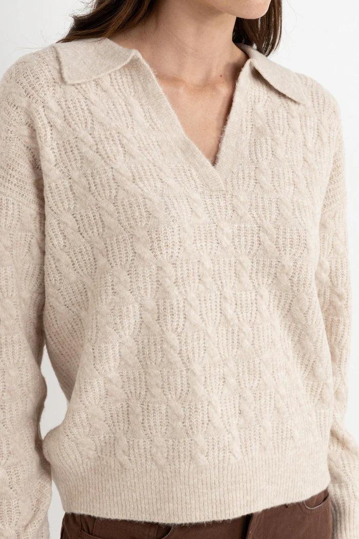 Rhythm Lexie V-neck Collared Sweater