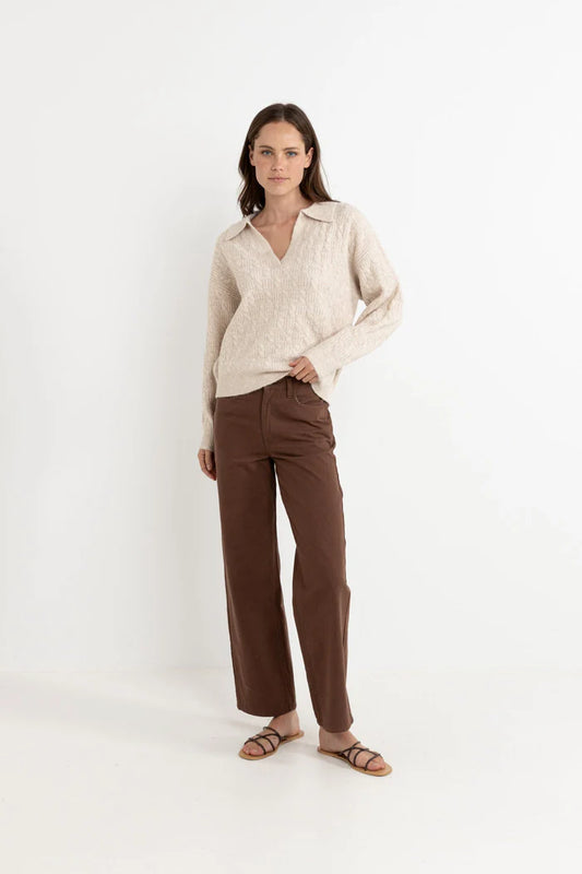 Rhythm Lexie V-neck Collared Sweater