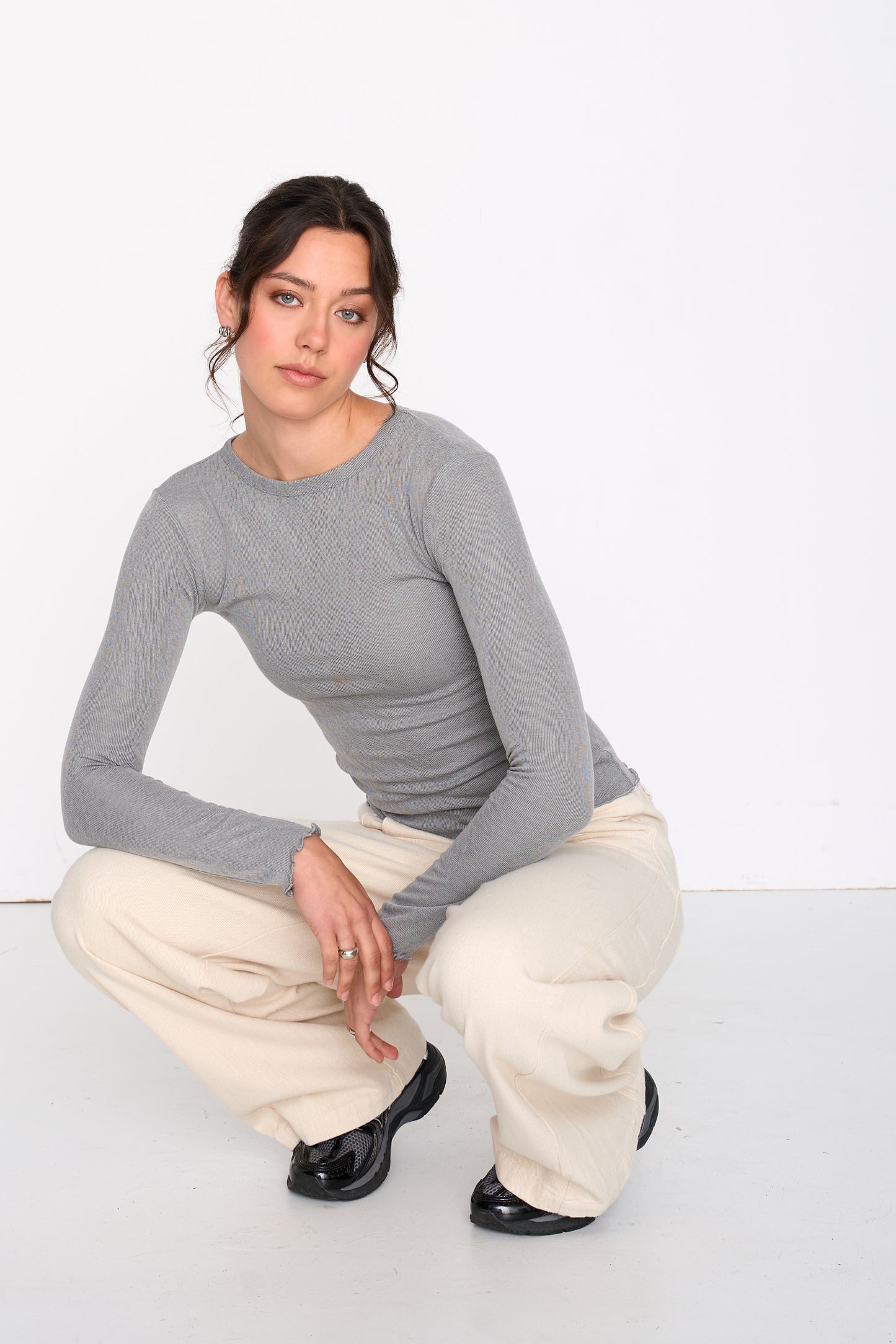 24COLOURS 12501B Grey Long Sleeve