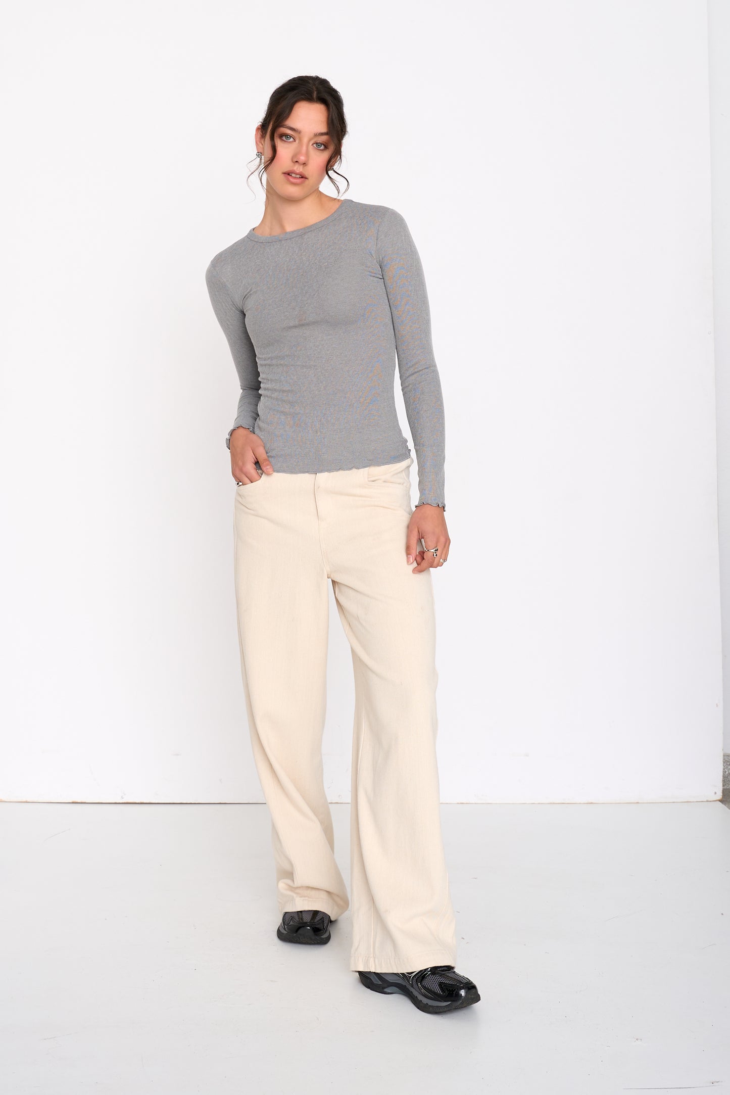 24COLOURS 12501B Grey Long Sleeve