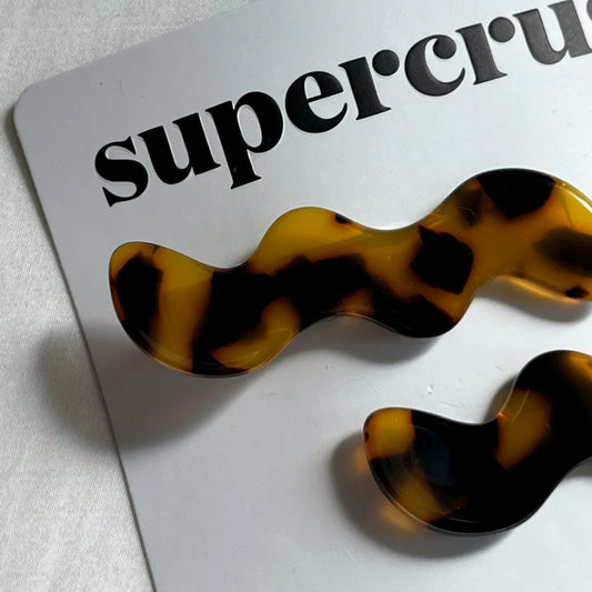 Supercrush Dark Tortoise Squiggle Clips | 2 Pack