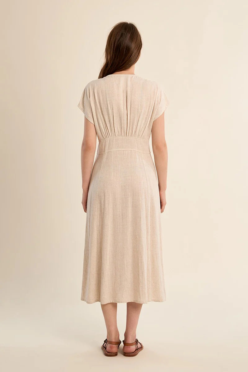 Molly Bracken Beige Midi Dress