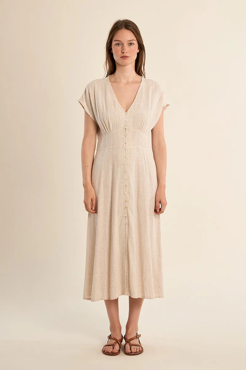 Molly Bracken Beige Midi Dress