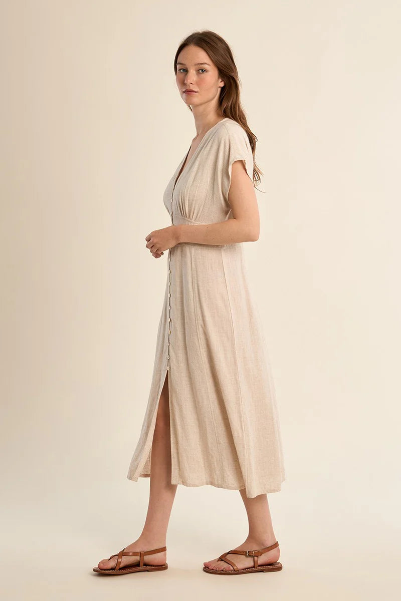 Molly Bracken Beige Midi Dress