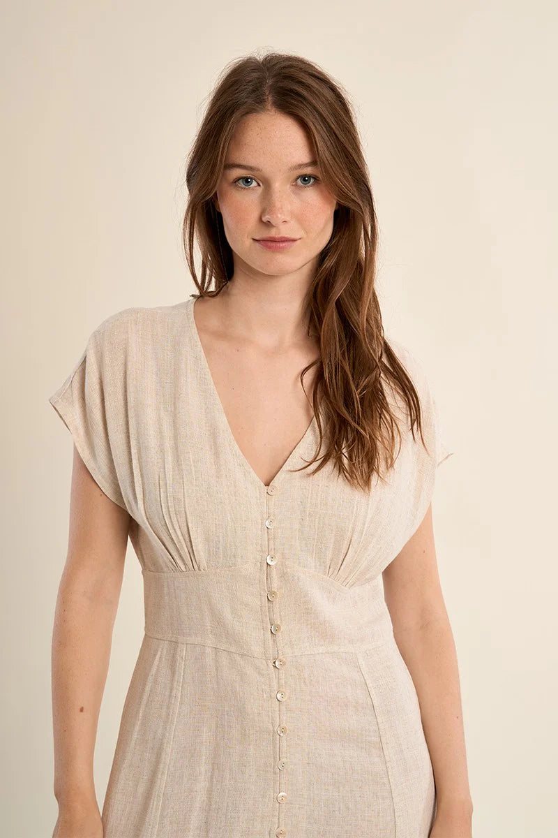 Molly Bracken Beige Midi Dress