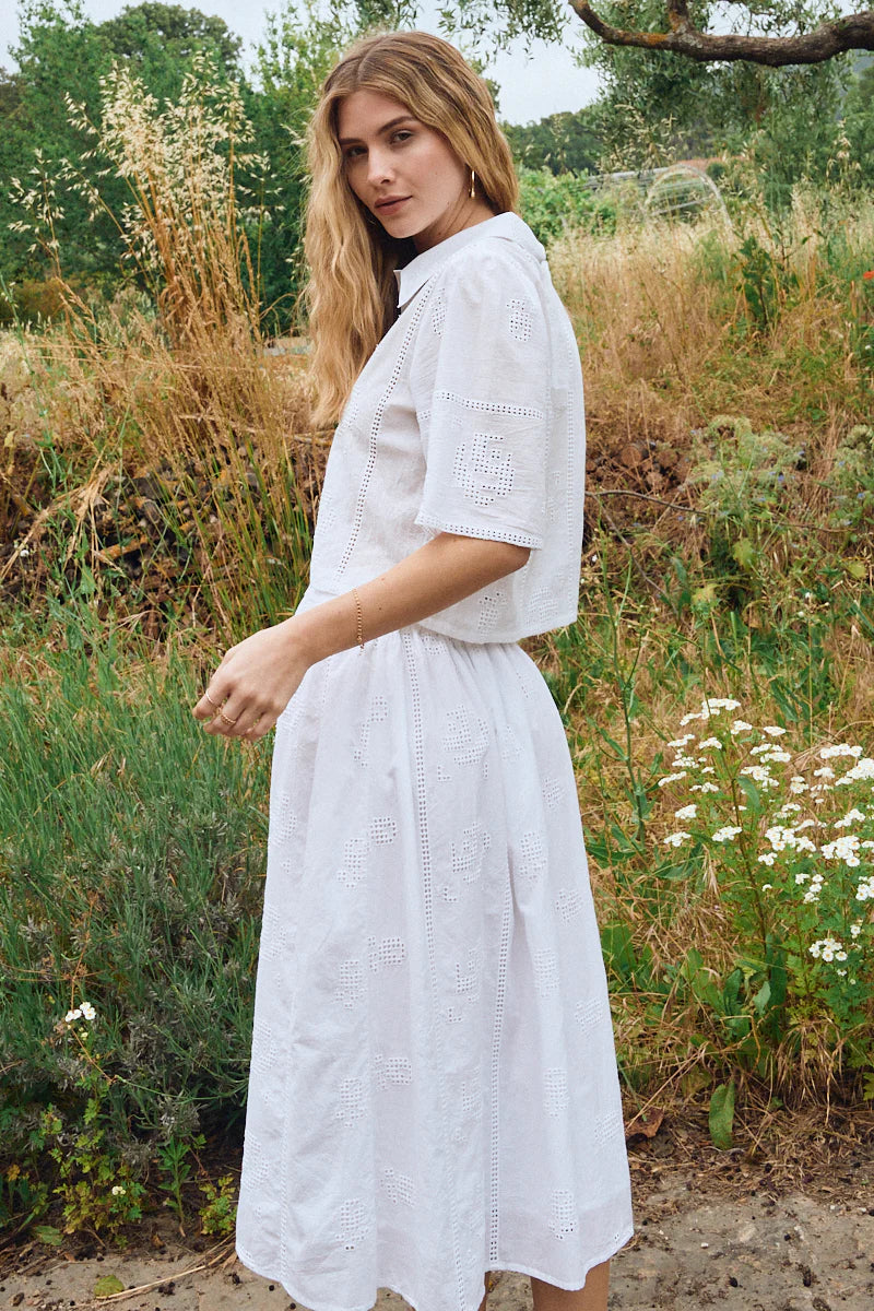 Molly Bracken Midi Cotton Skirt
