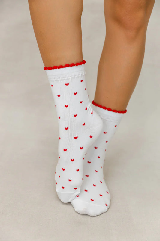 LimLim Red Heart Frill Socks