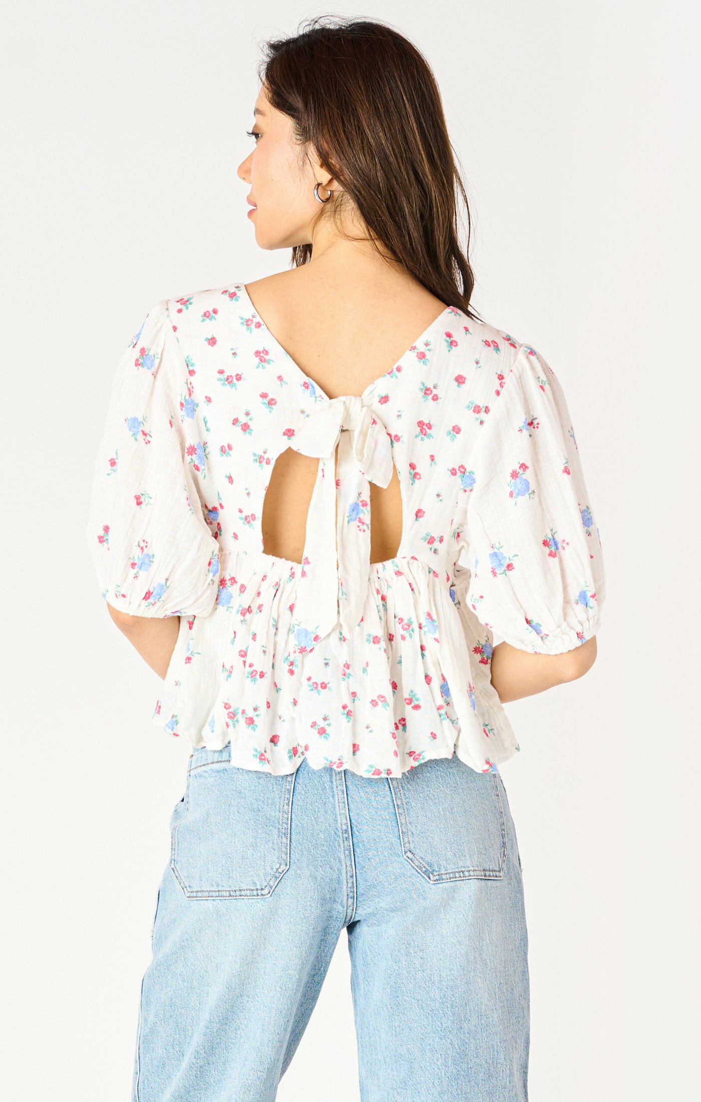 Dex Floral Tie-Back Printed Top