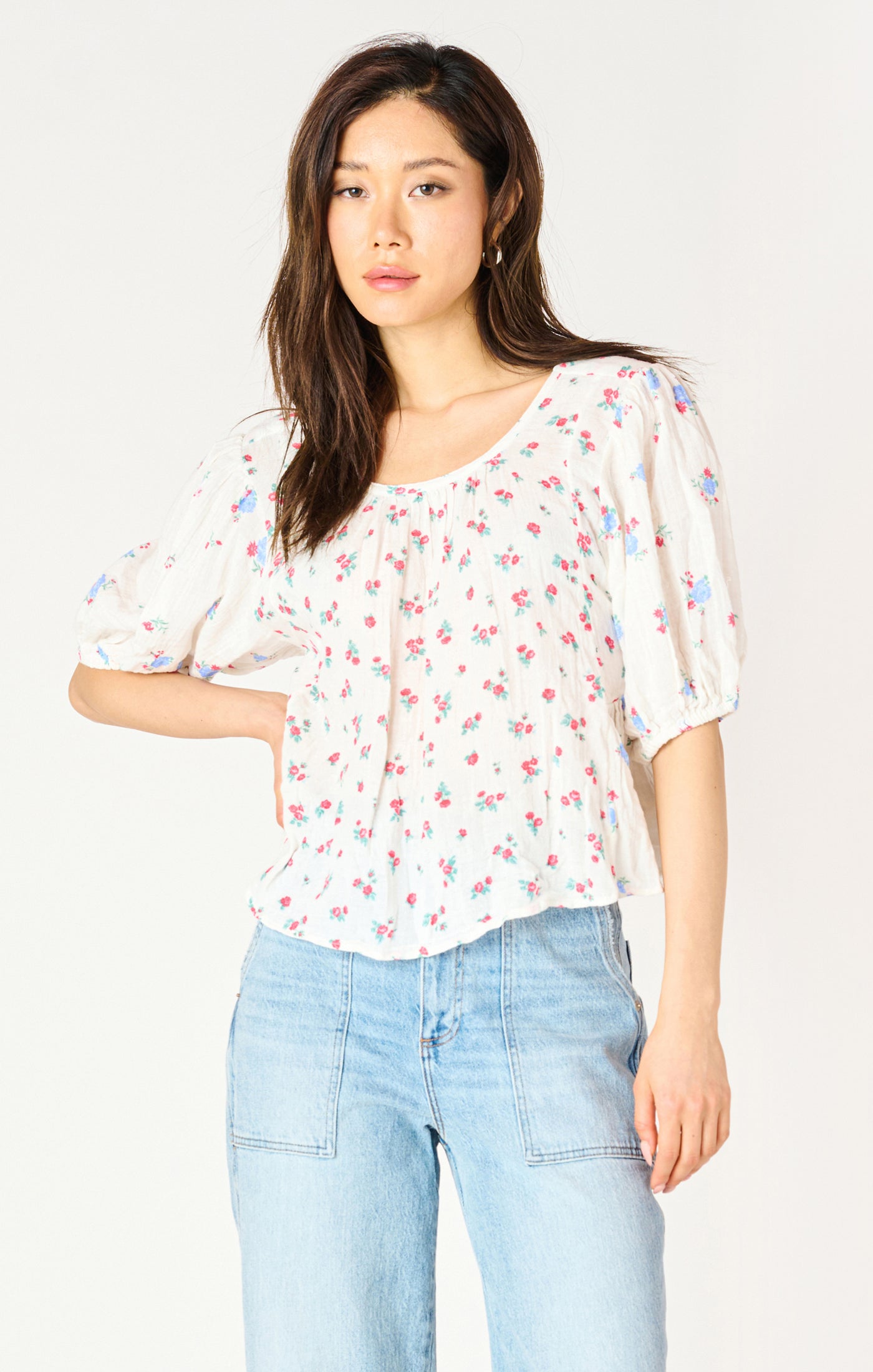 Dex Floral Tie-Back Printed Top