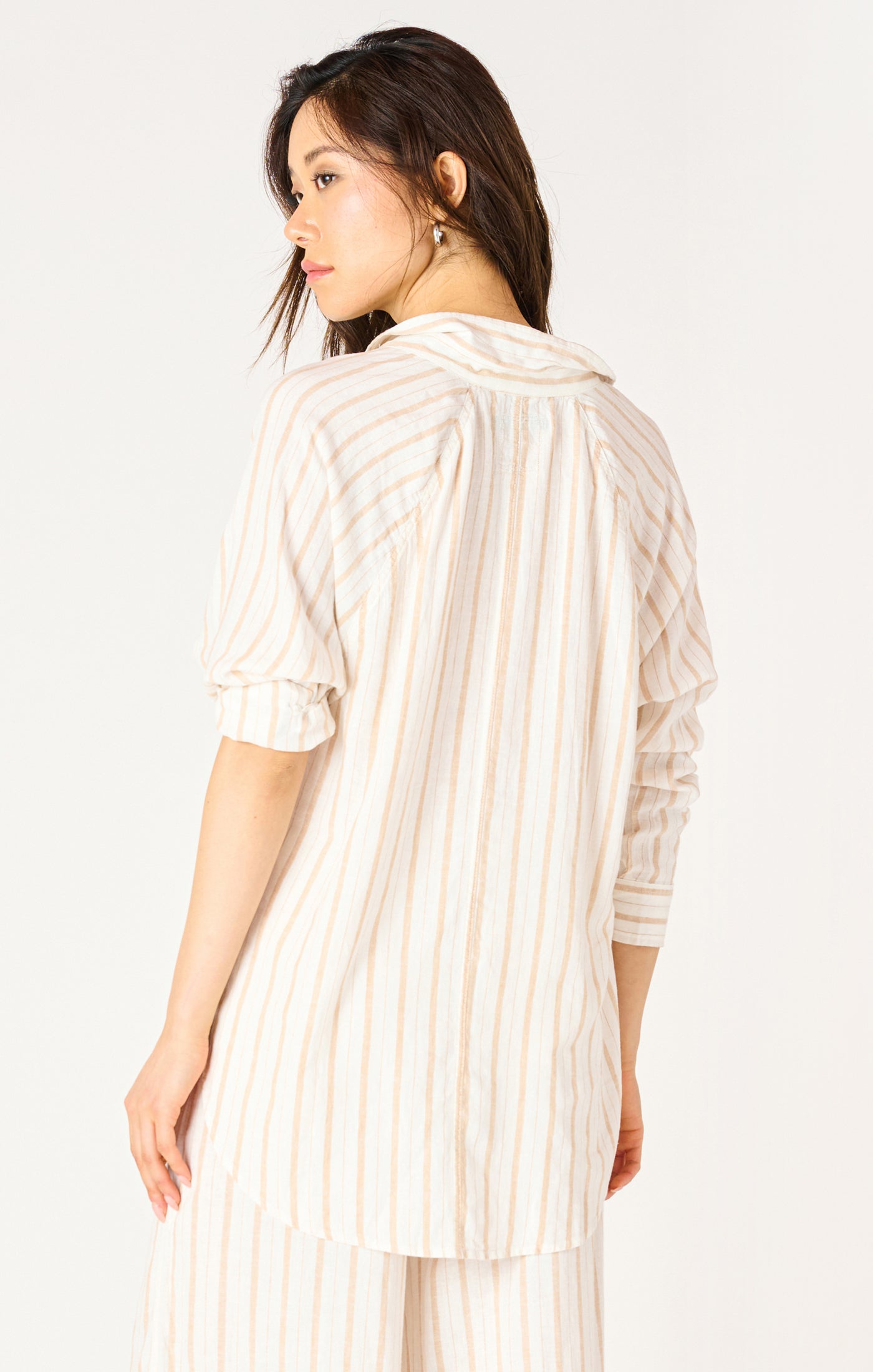 Dex Stripe Oversized Button Front Shirt