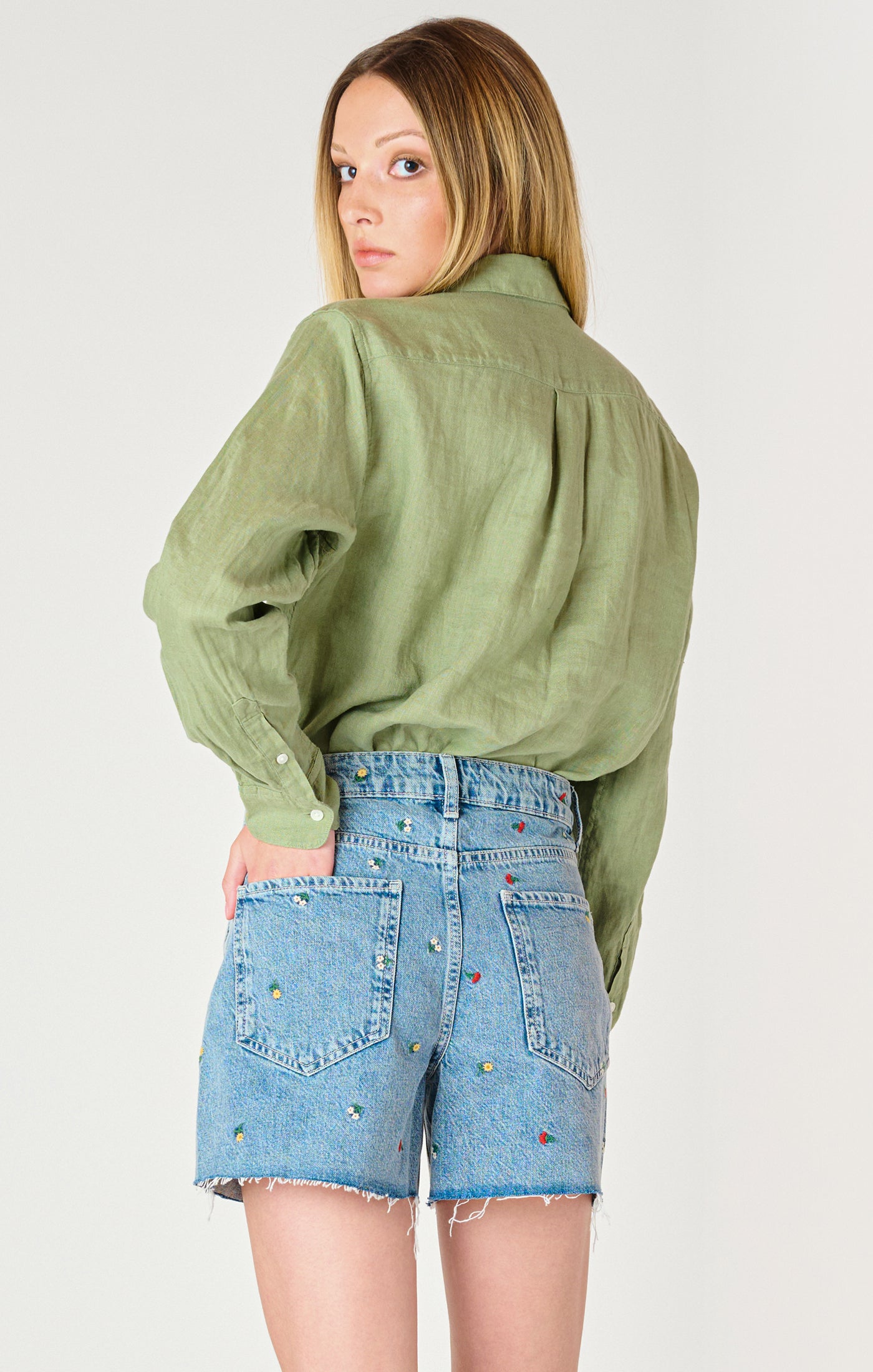 Dex Basil Longsleeve Blouse