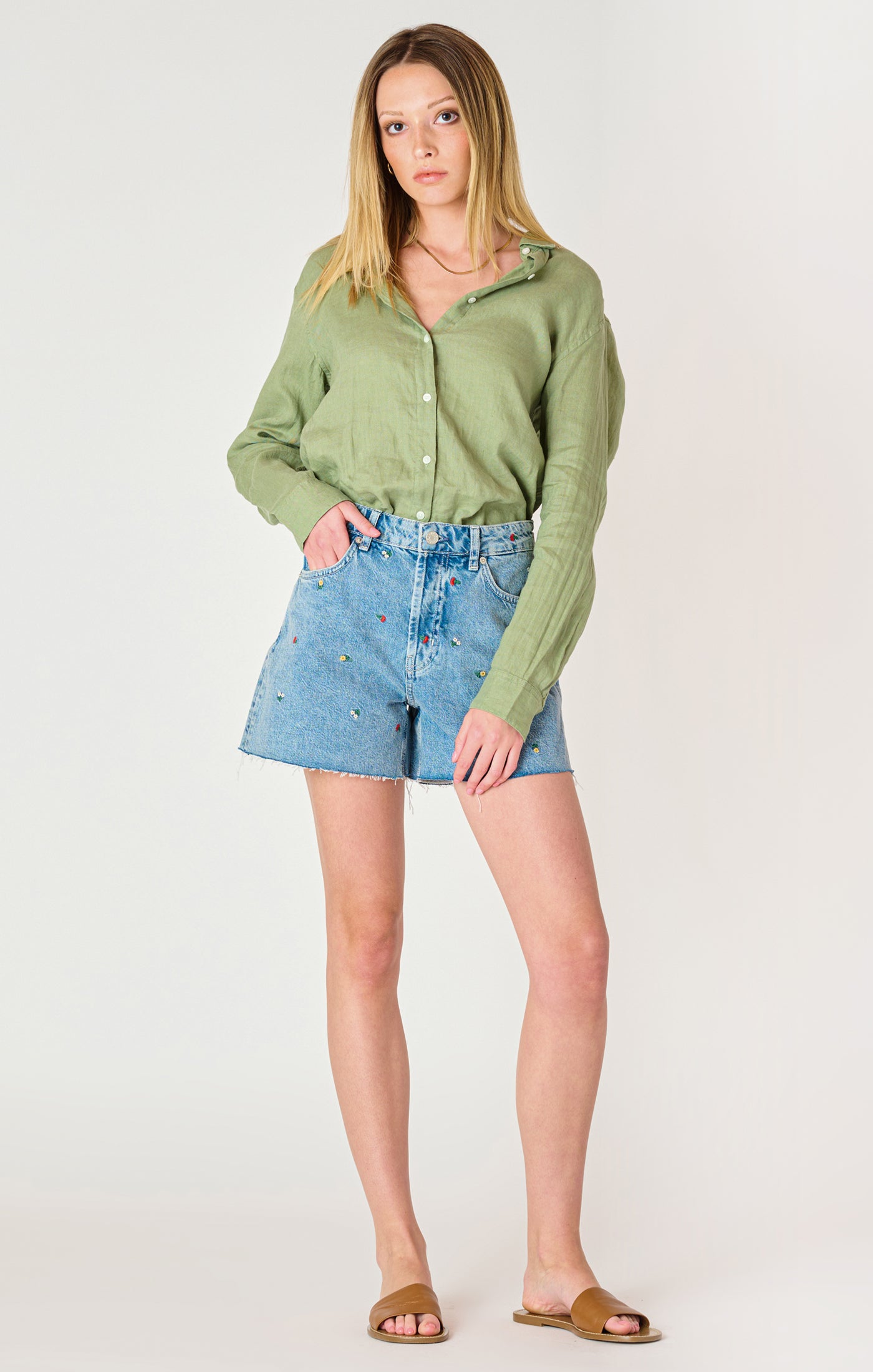 Dex Basil Longsleeve Blouse