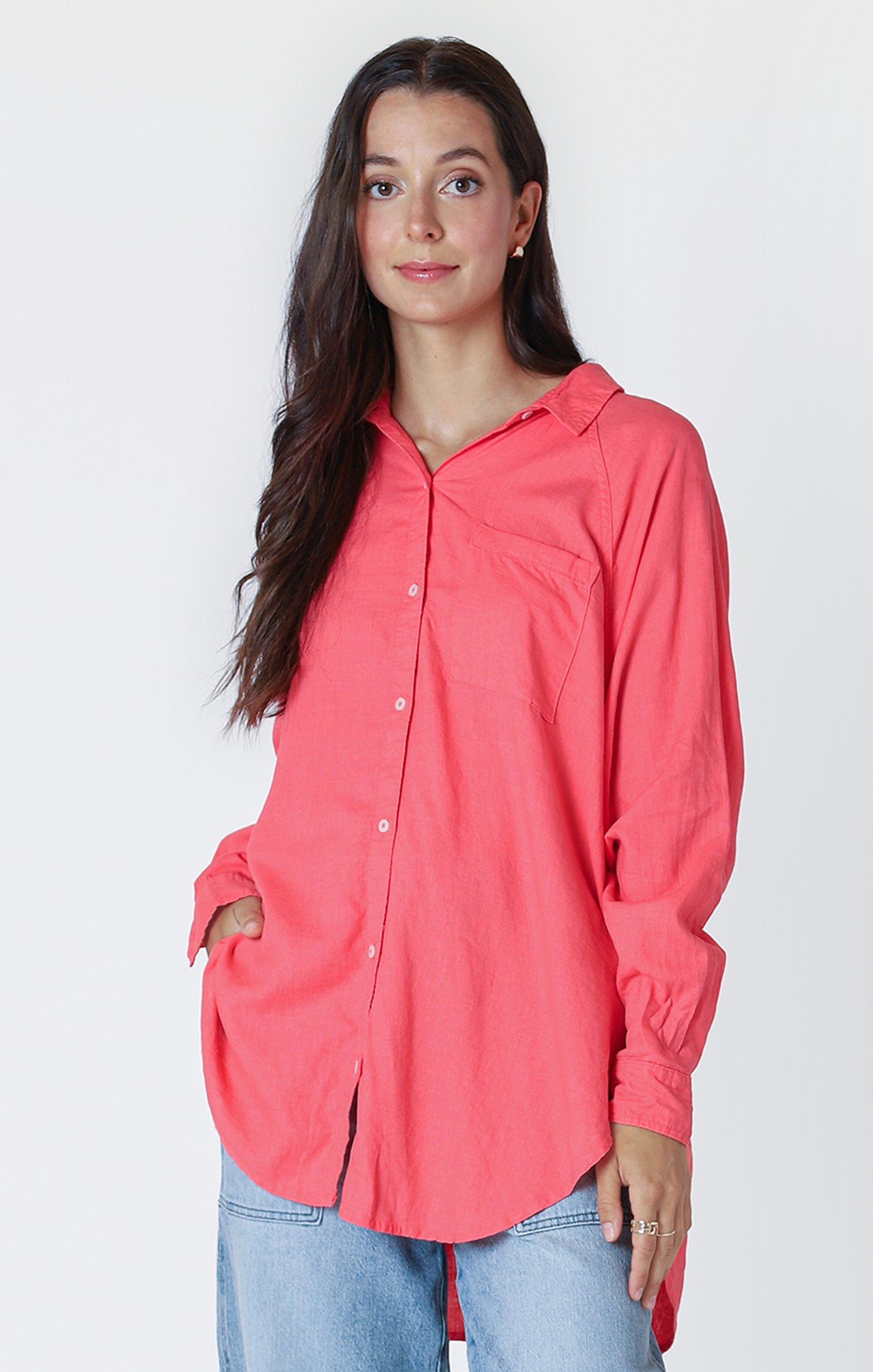 Dex Bright Coral Blouse