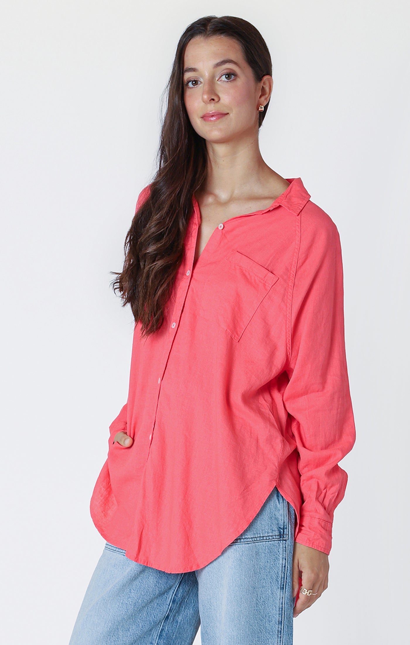 Dex Bright Coral Blouse