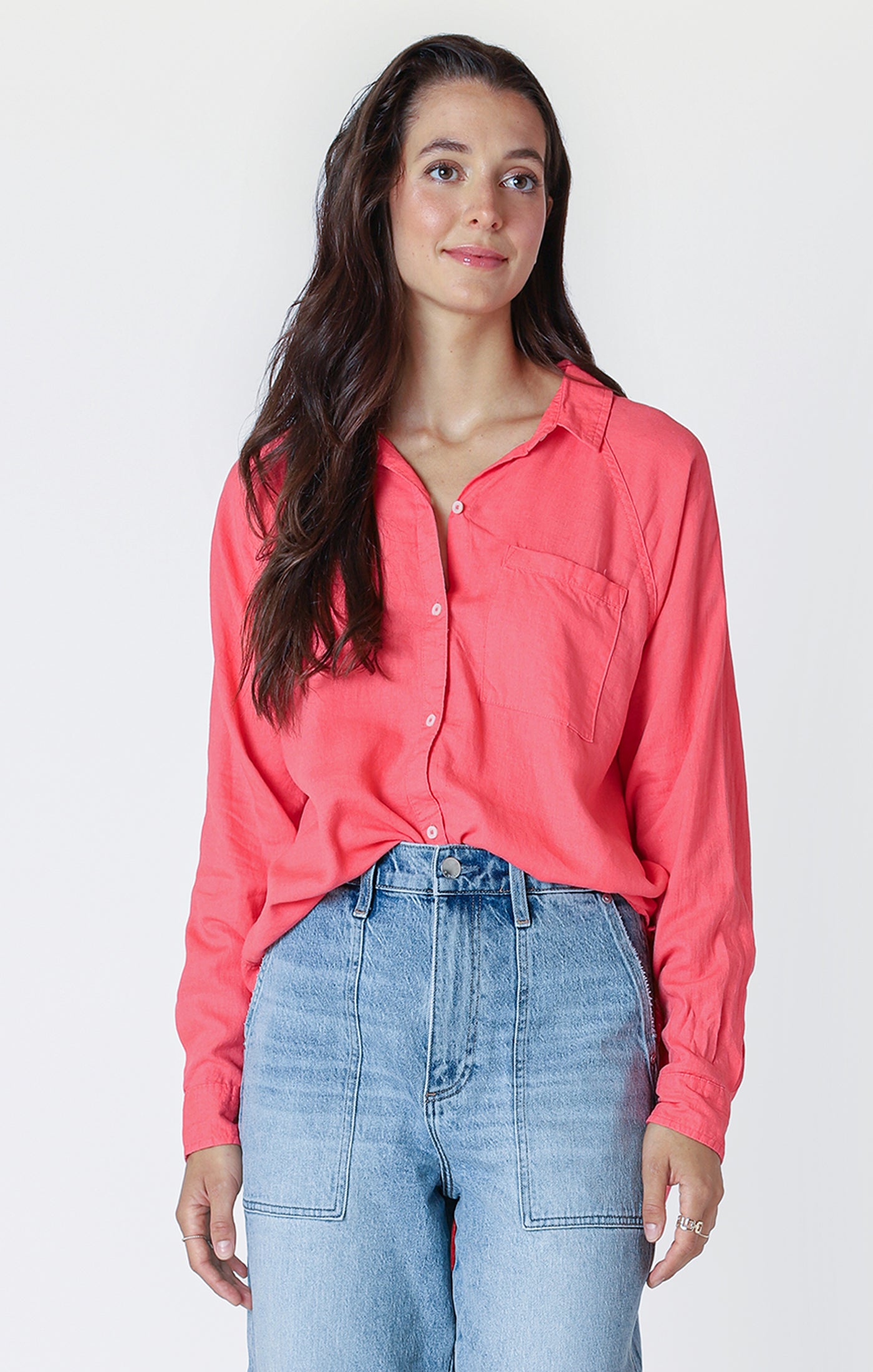 Dex Bright Coral Blouse