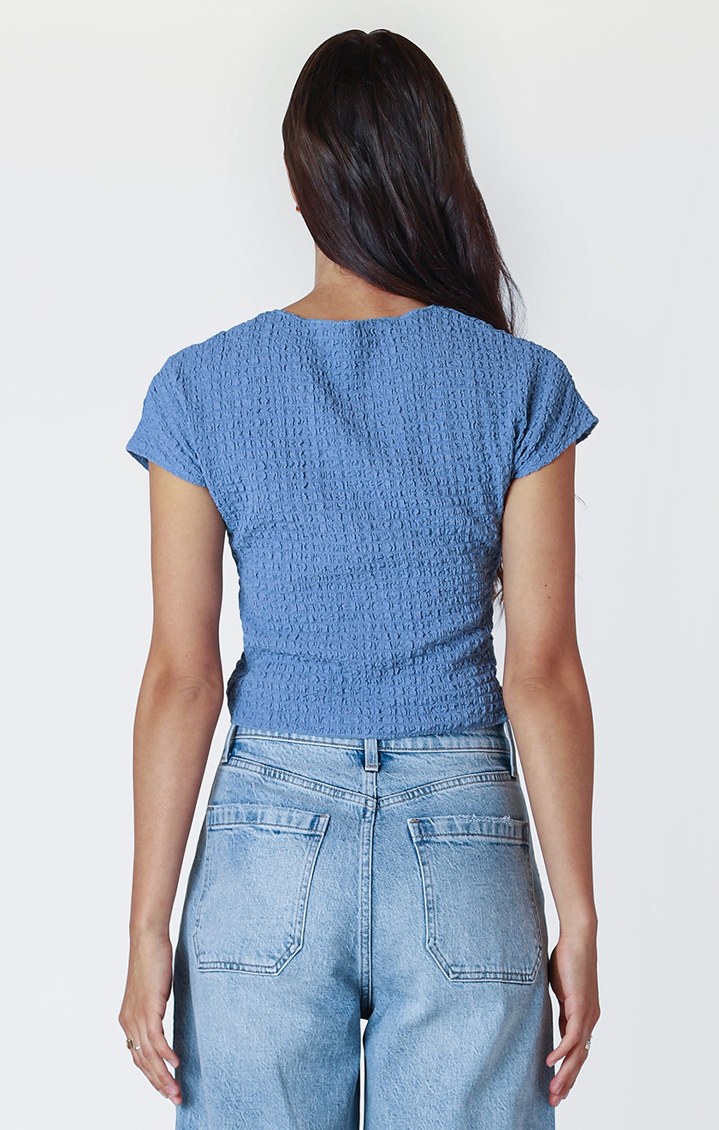 Dex Cool Blue Textured Top