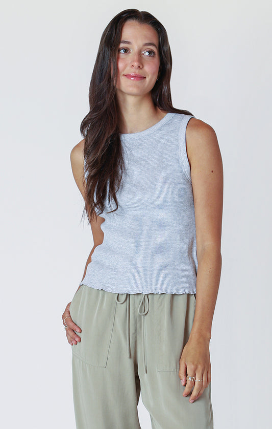 Dex Light Heather Grey Waffle Knit Tank