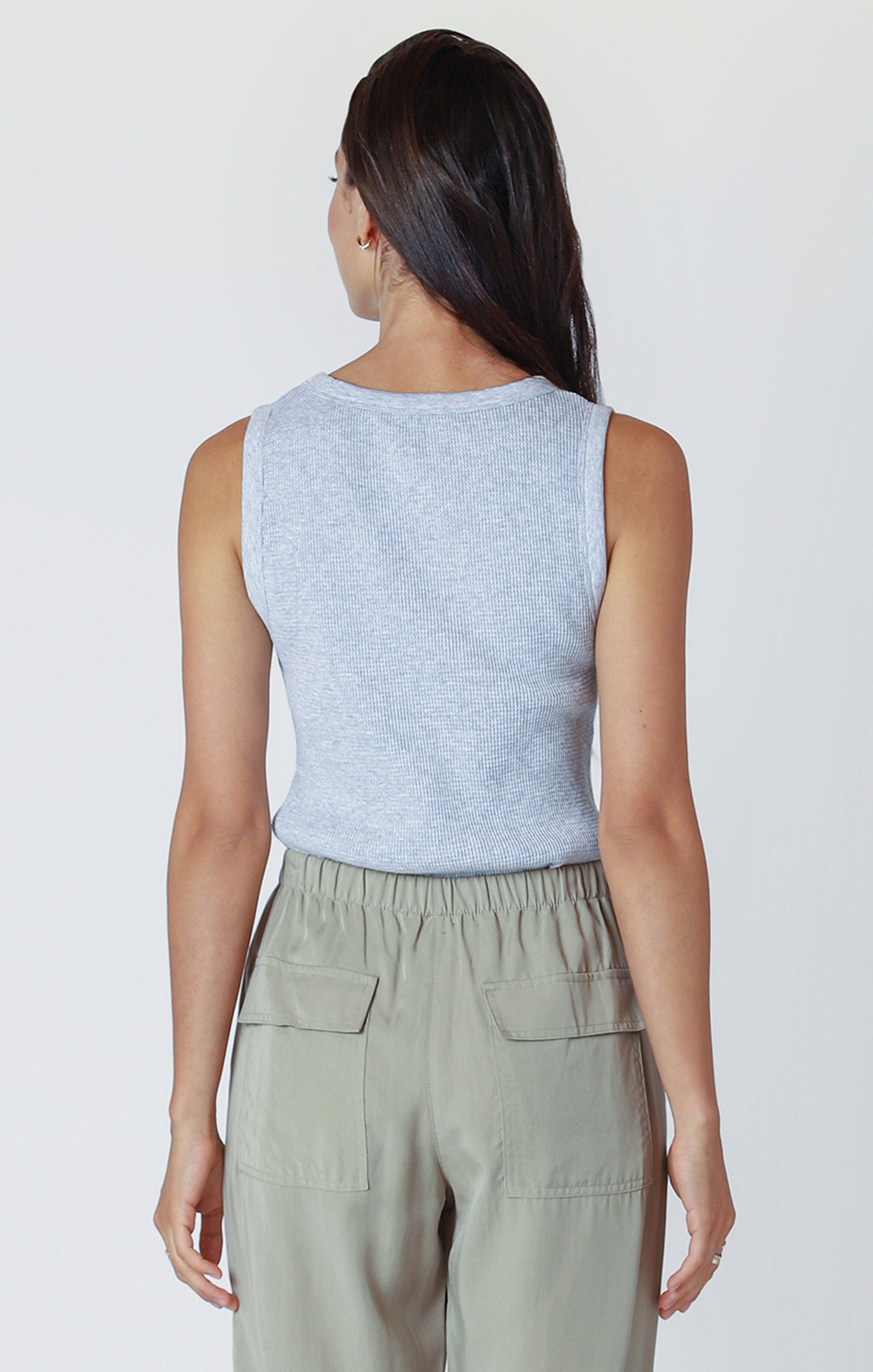 Dex Light Heather Grey Waffle Knit Tank