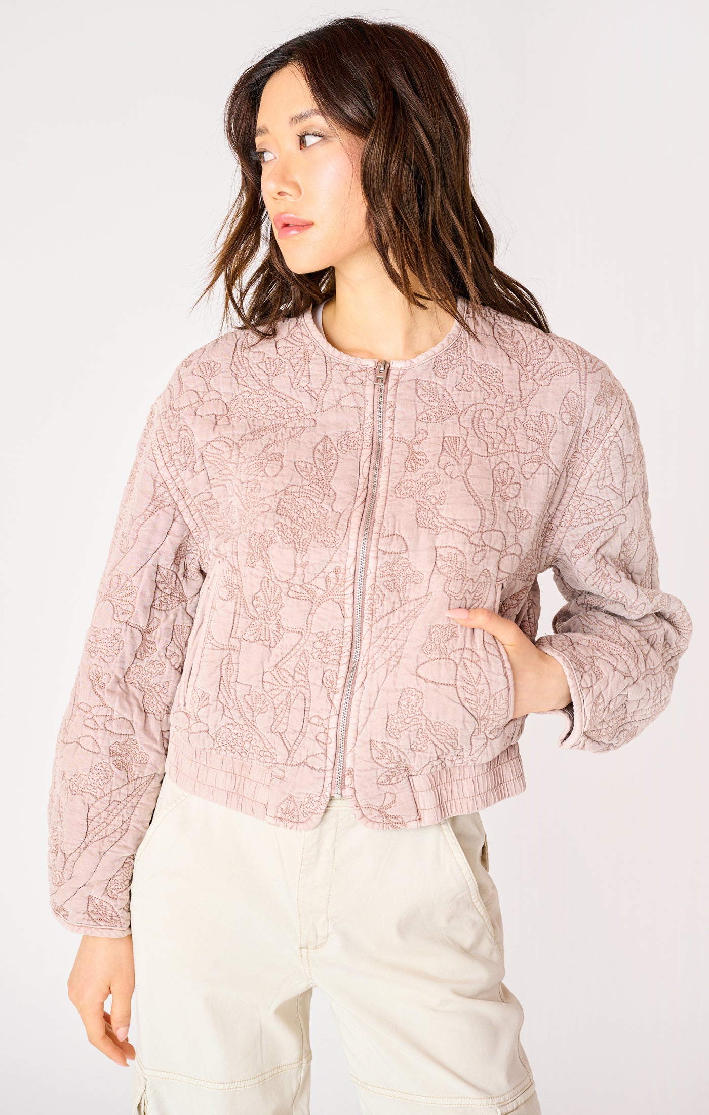 Dex Floral Quilted Bomber Jacket