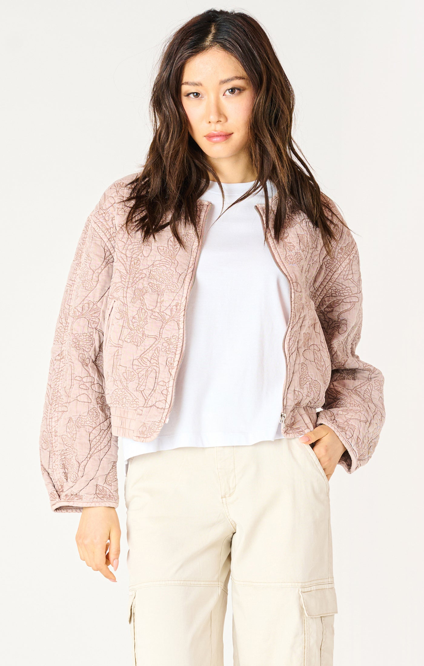 Dex Floral Quilted Bomber Jacket