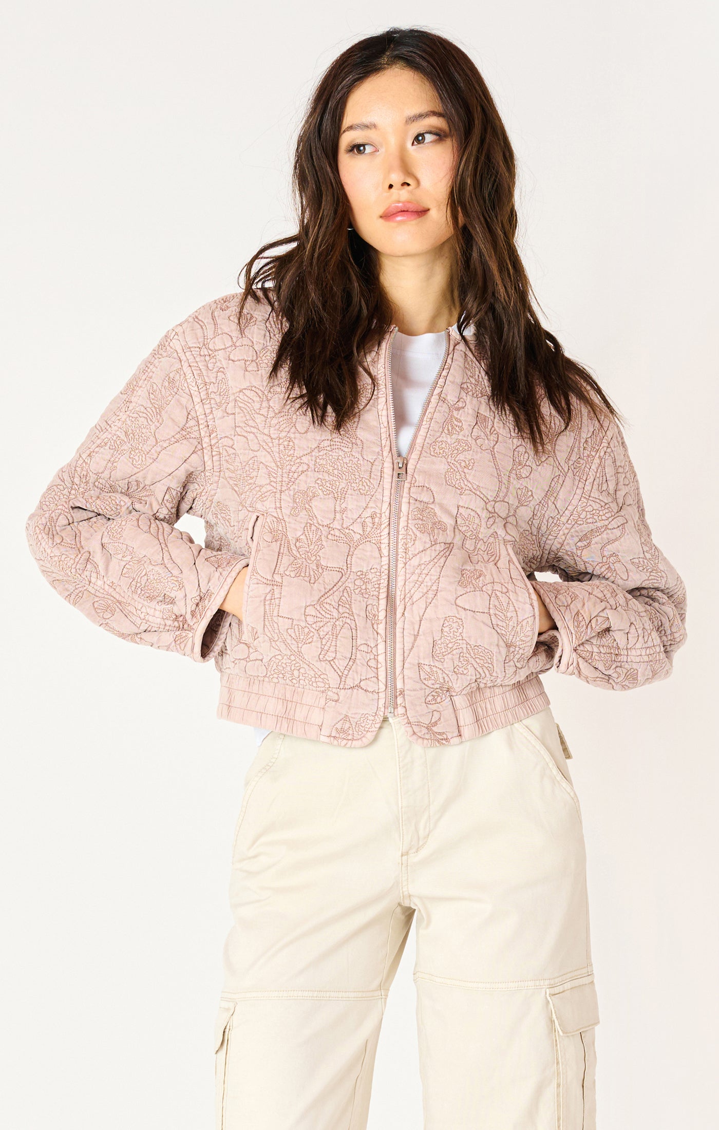 Dex Floral Quilted Bomber Jacket