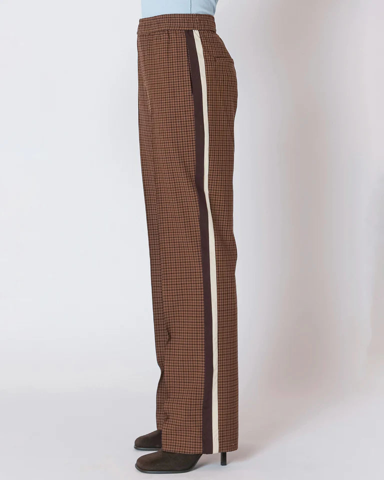 Dex Brown Check Straight Leg Pant