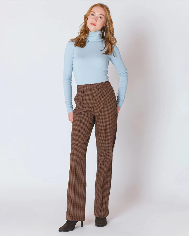 Dex Brown Check Straight Leg Pant