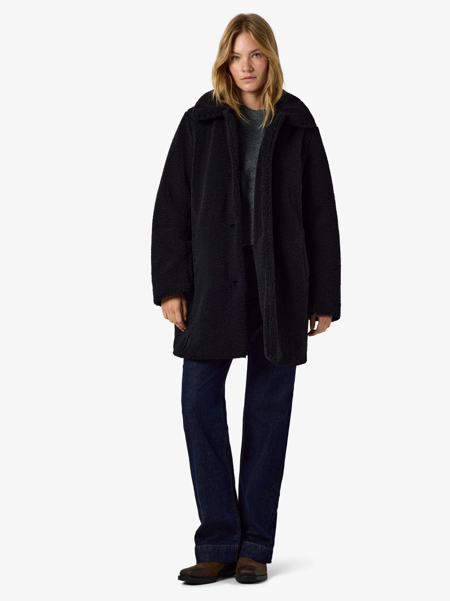 Noisy May Black Nati Teddy Coat