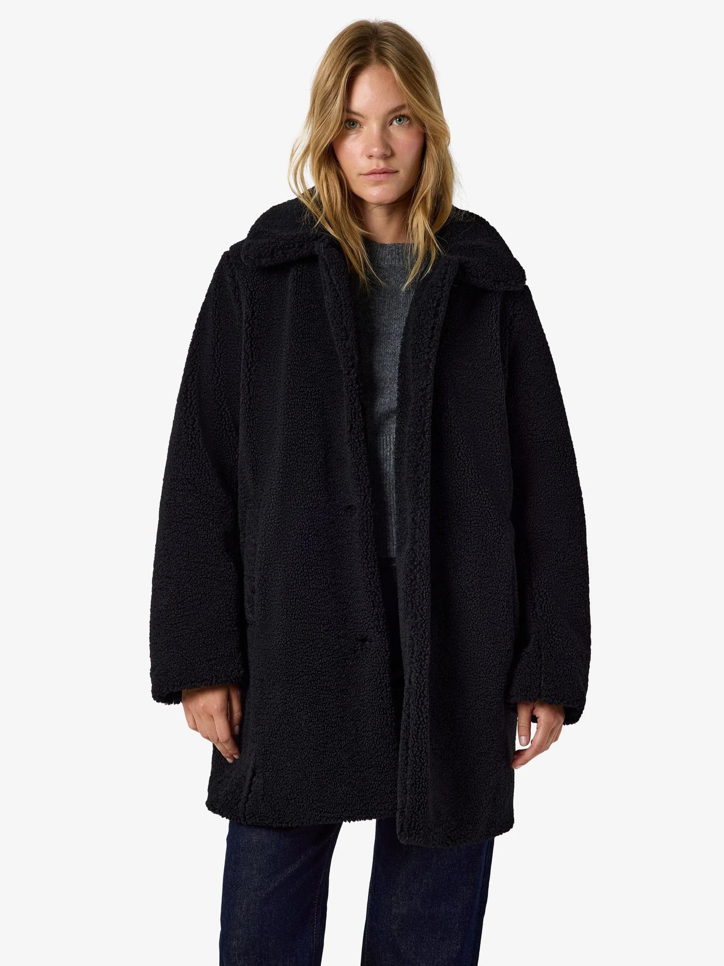 Noisy May Black Nati Teddy Coat