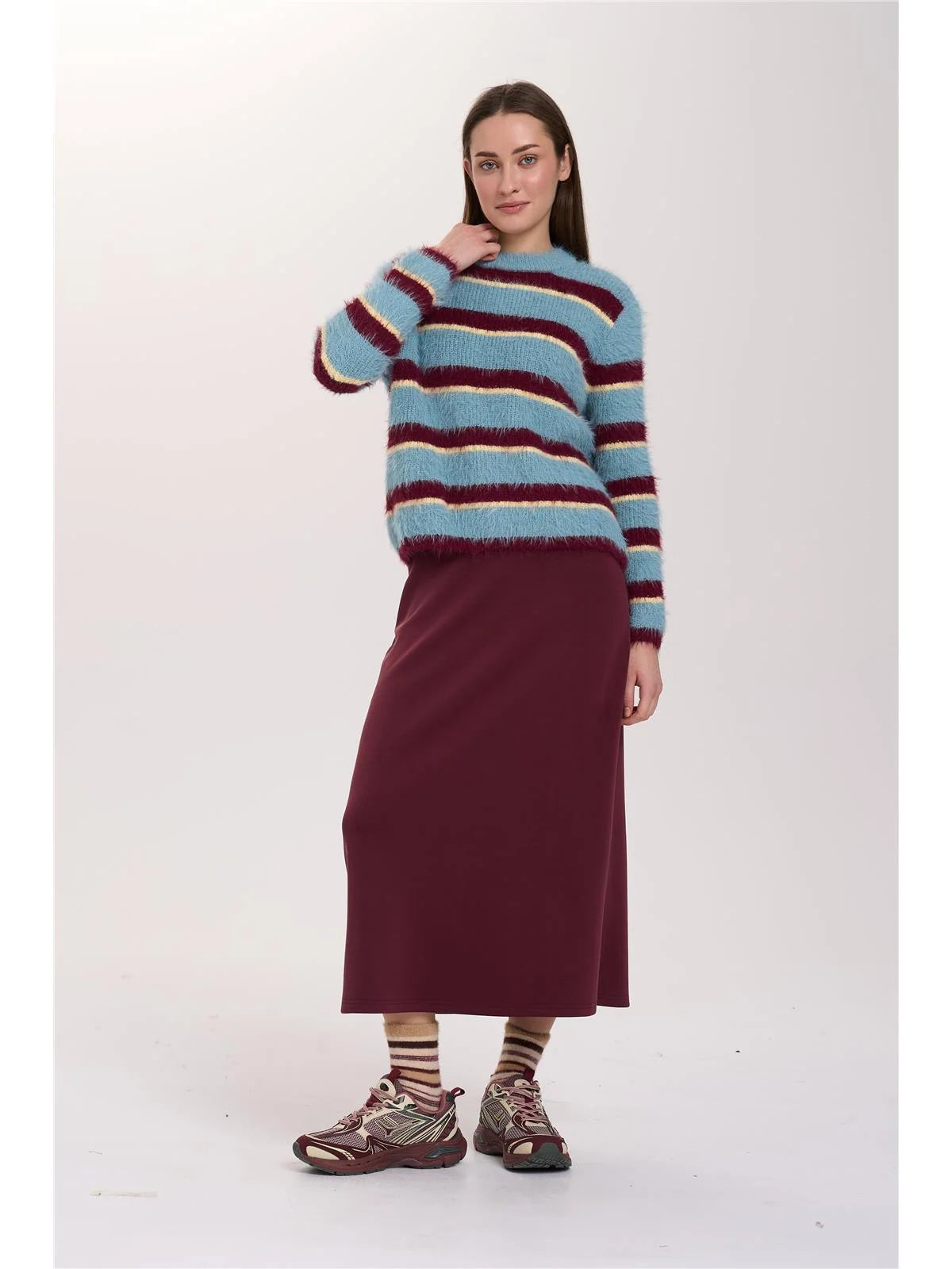 24COLOURS 70894A Bordeaux Skirt