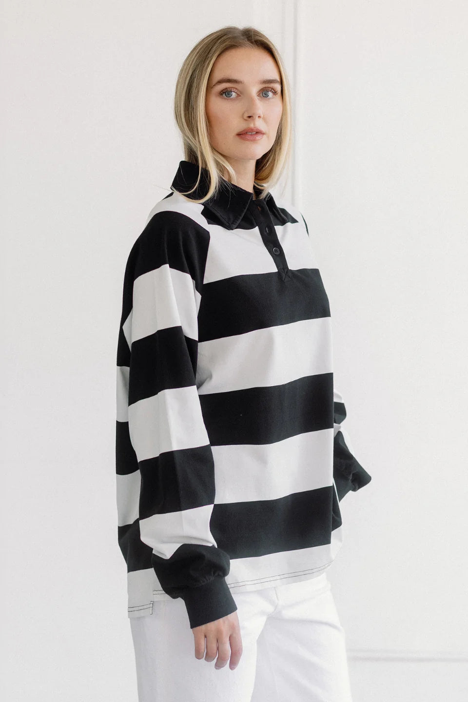 Brunette the Label Classic Rugby Polo | Washed Black