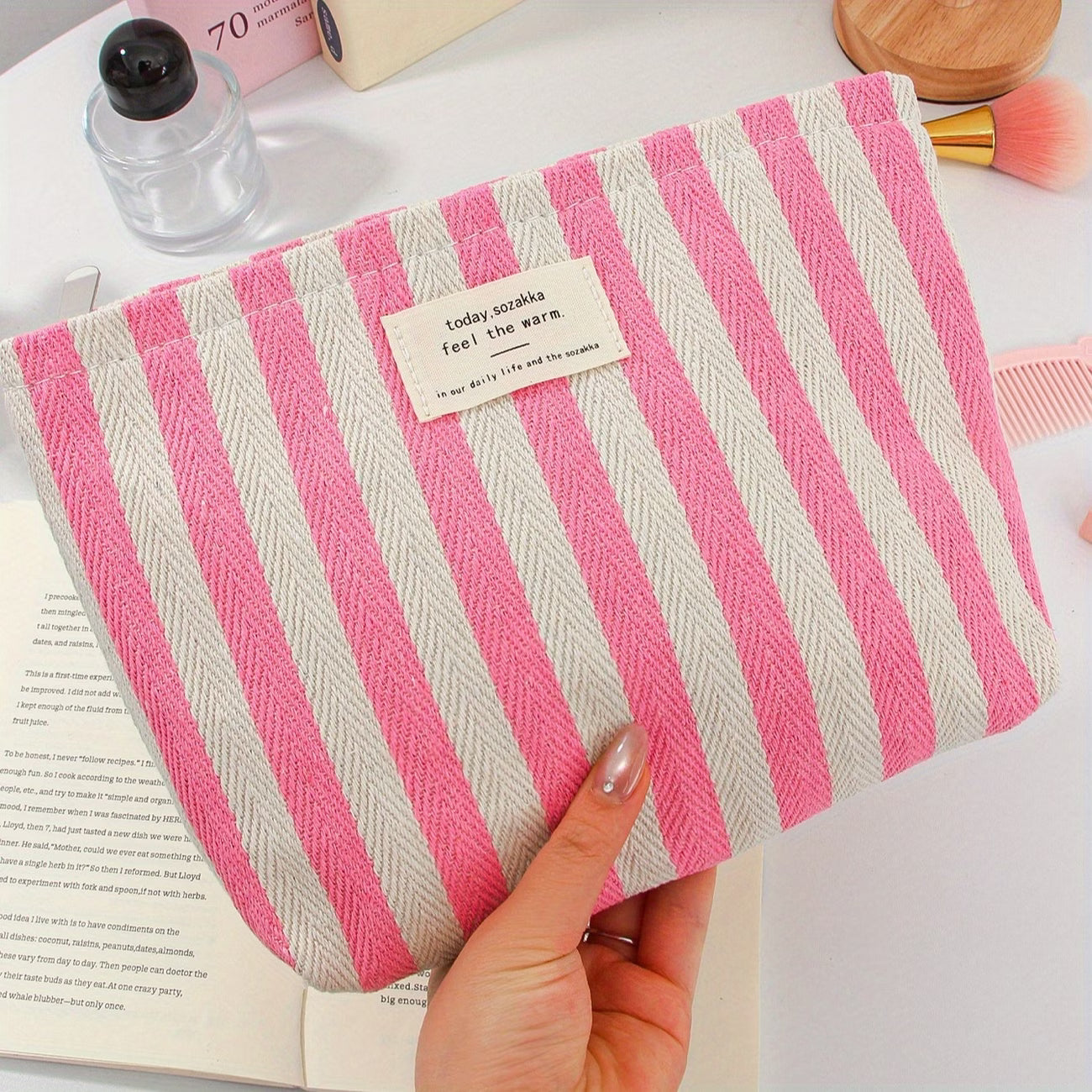 Billie Striped Cosmetic Bag