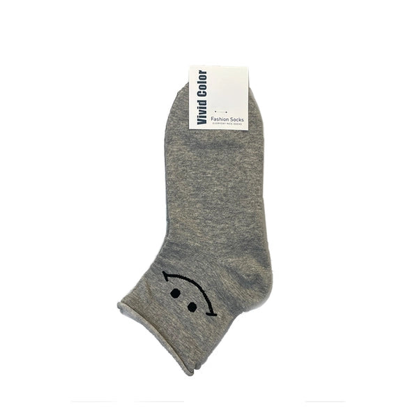 Smile Rolled Quarter Socks