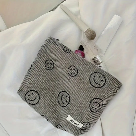 Smile Corduroy Cosmetic Case