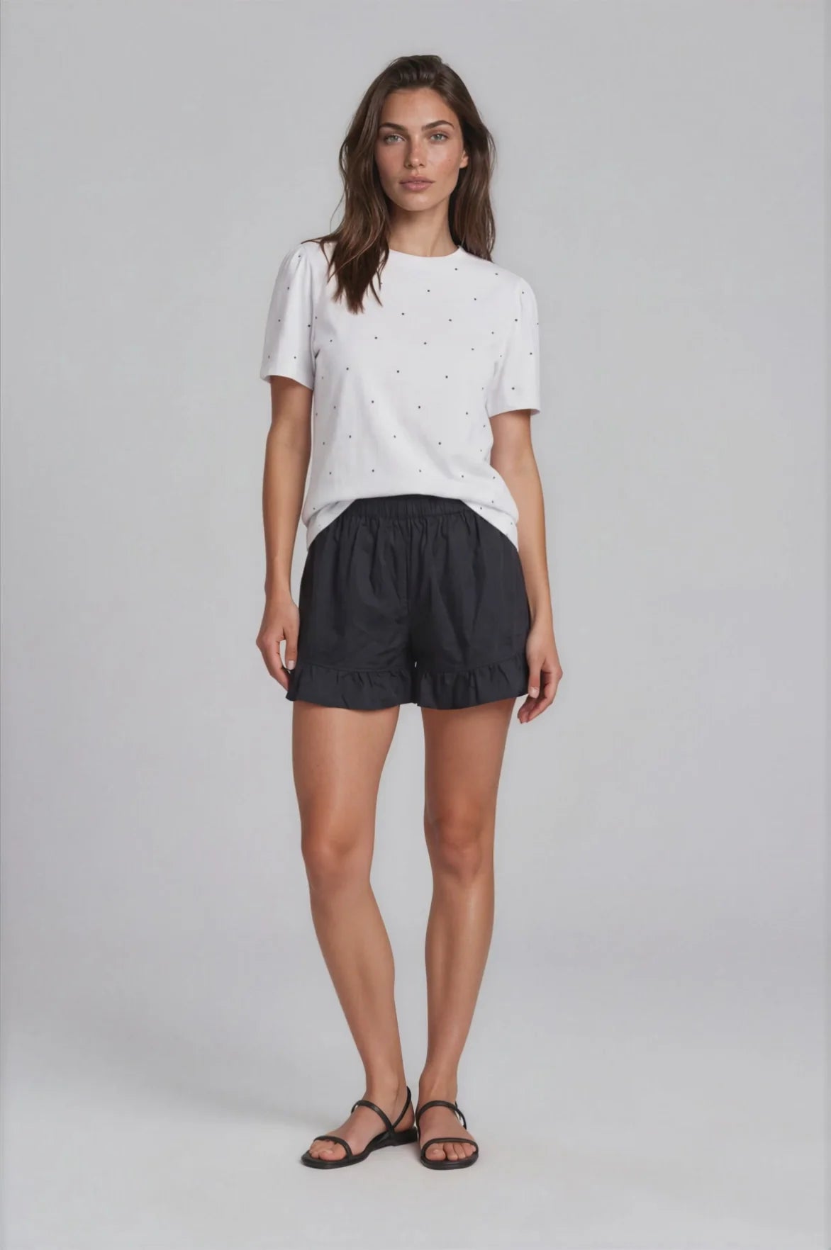 PRIV Harper White Polka Dot Tee