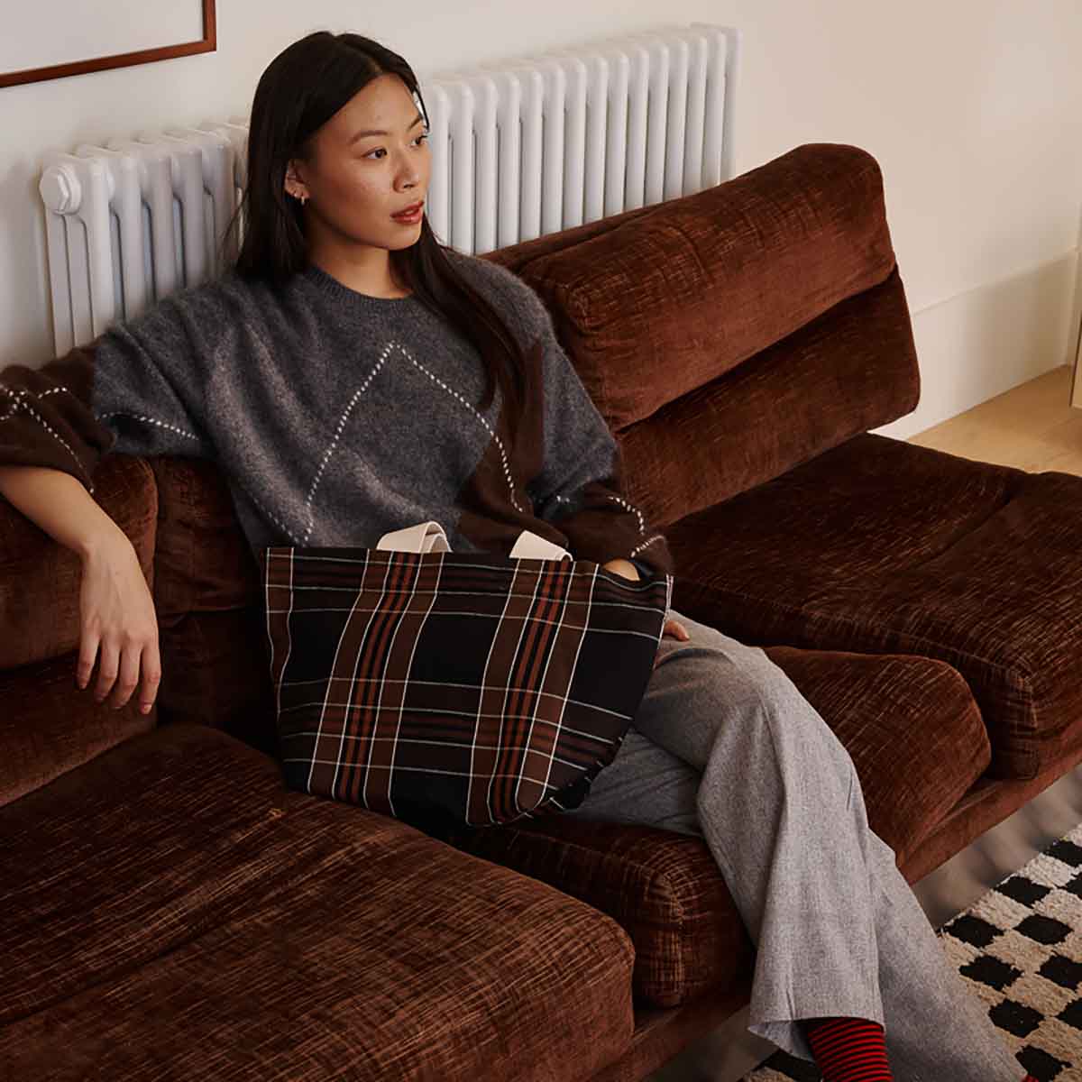Rose in April Bag Tina Black Tartan