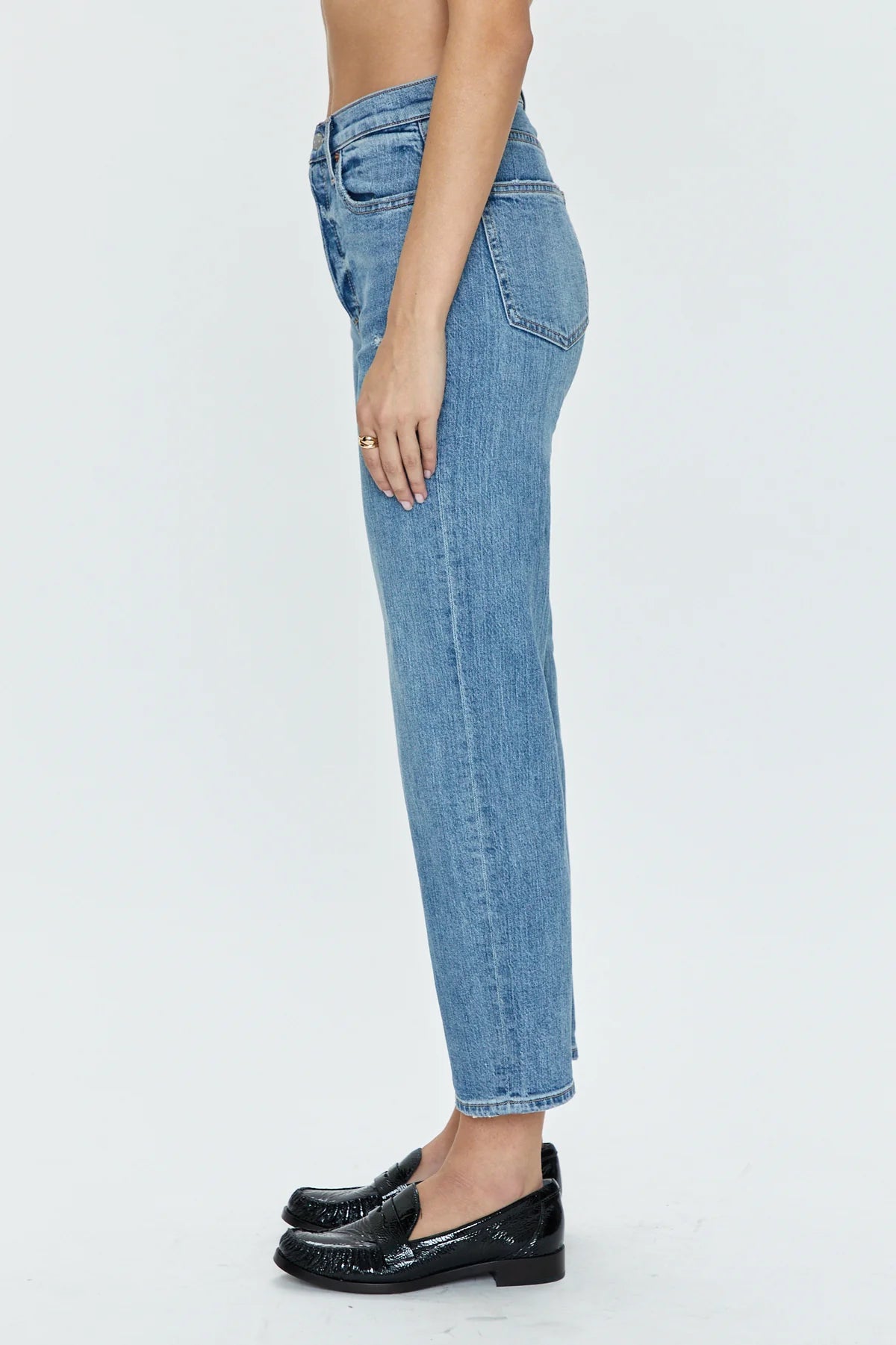 PISTOLA Cassie Super High Rise Straight Crop Cambridge Jeans