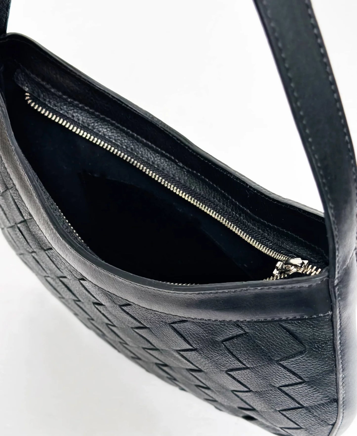 Brave Leather Black Ava Woven Shoulder Bag