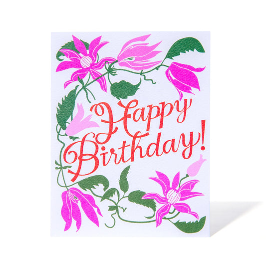 Banquet Clematis Birthday Card