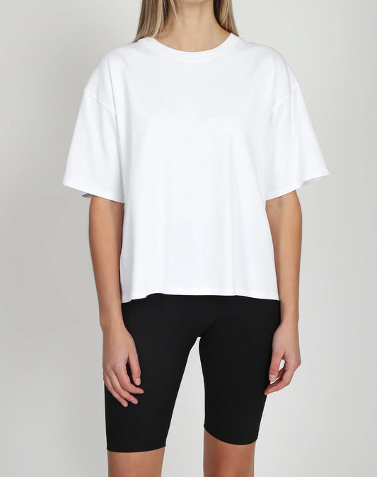 Brunette the Label The Boxy Crew Neck Tee | White