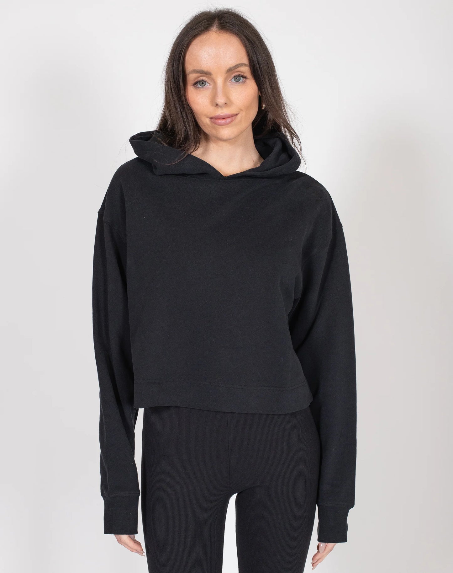 Brunette the Label The Cropped Core Hoodie | Black