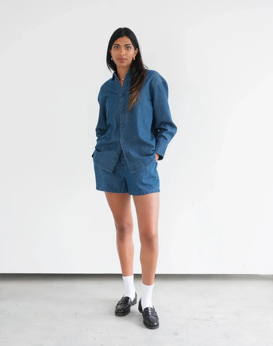 Brunette the Label Dark Denim Boxer Short