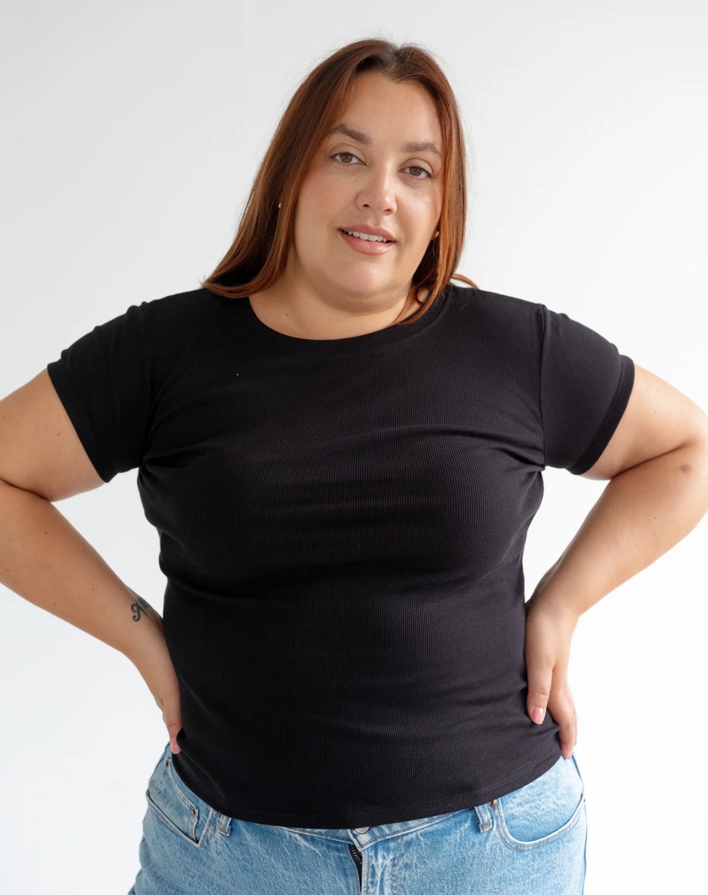 Brunette the Label Ribbed Tee | Black