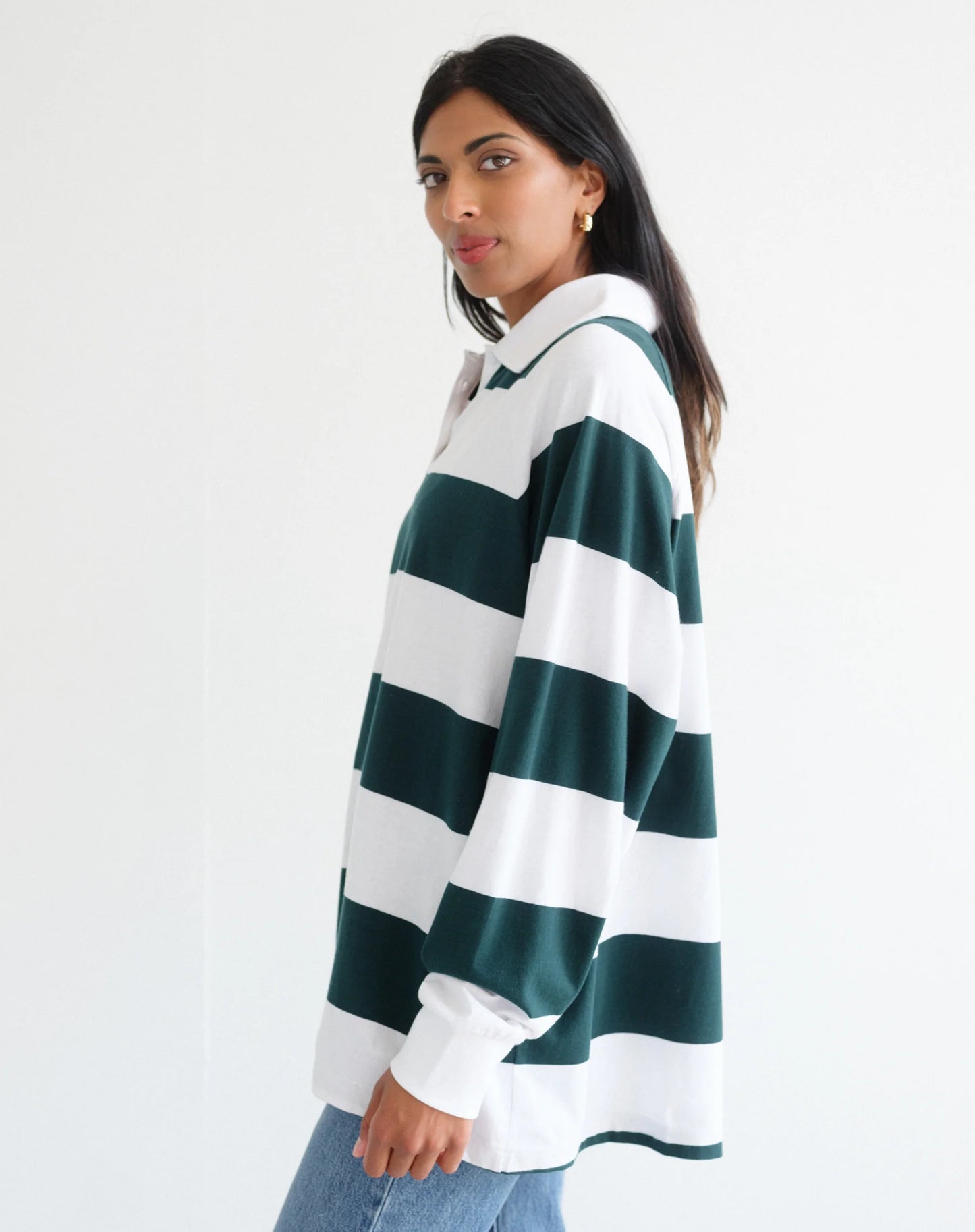 Brunette the Label Rugby Polo Shirt | Forest Green