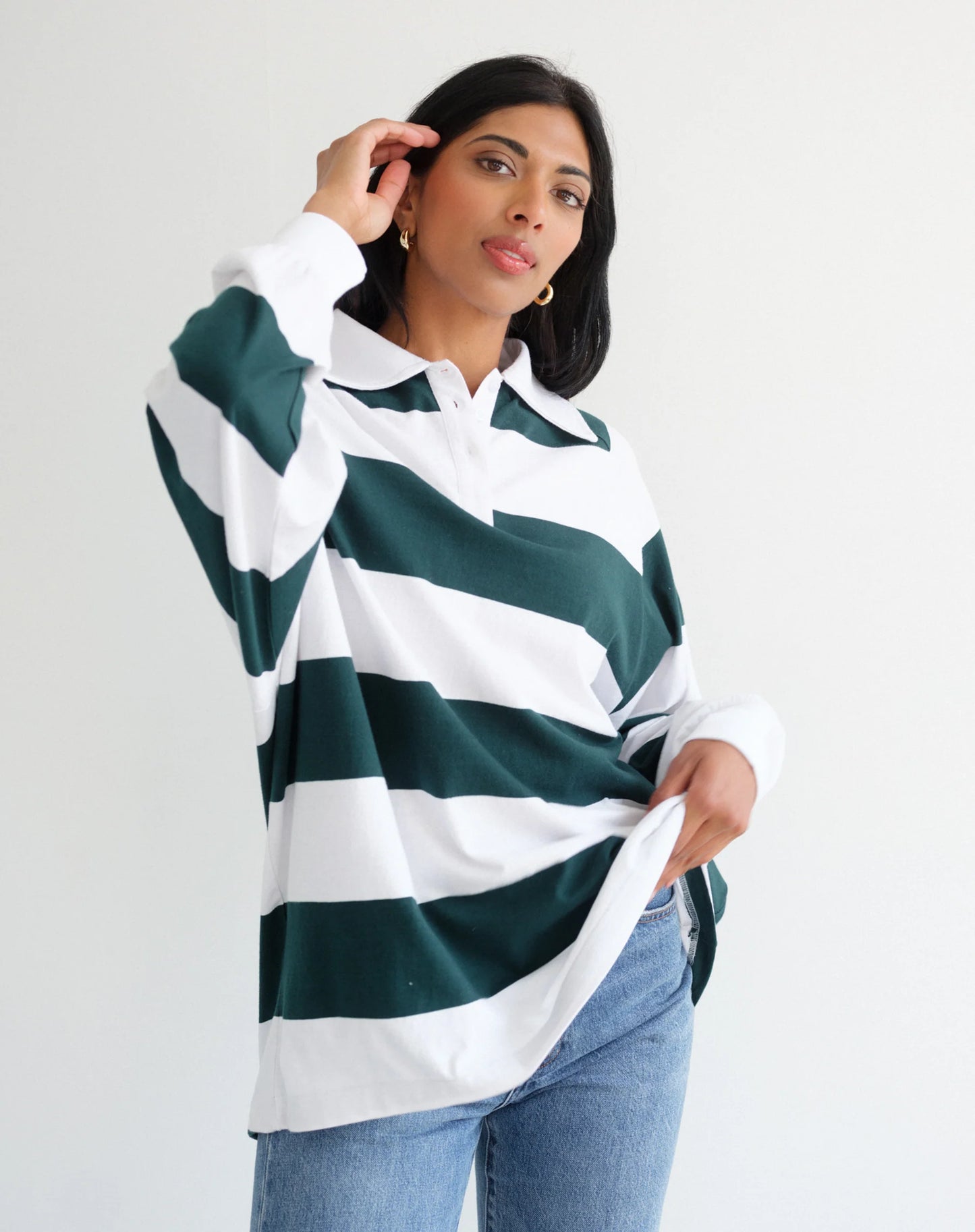 Brunette the Label Rugby Polo Shirt | Forest Green