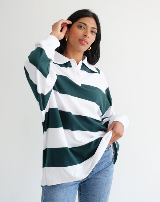 Brunette the Label Rugby Polo Shirt | Forest Green