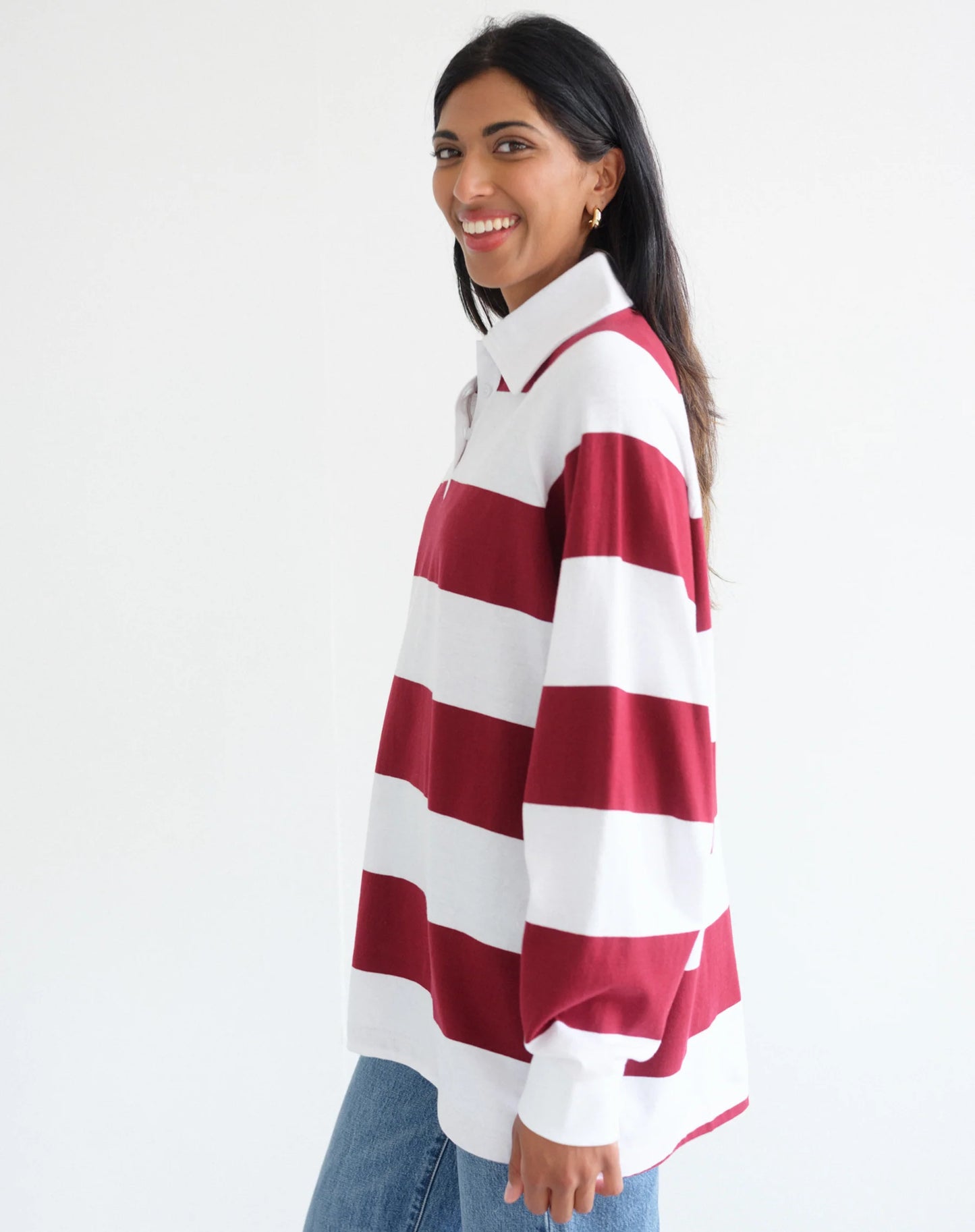 Brunette the Label Rugby Polo Shirt | Burgundy