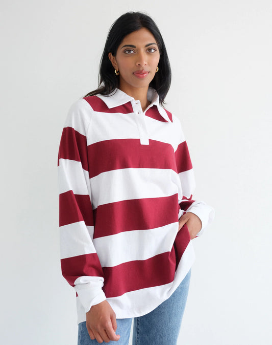 Brunette the Label Rugby Polo Shirt | Burgundy
