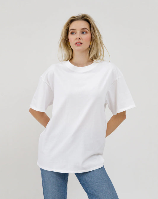 Brunette the Label Oversized Boxy Tee | White