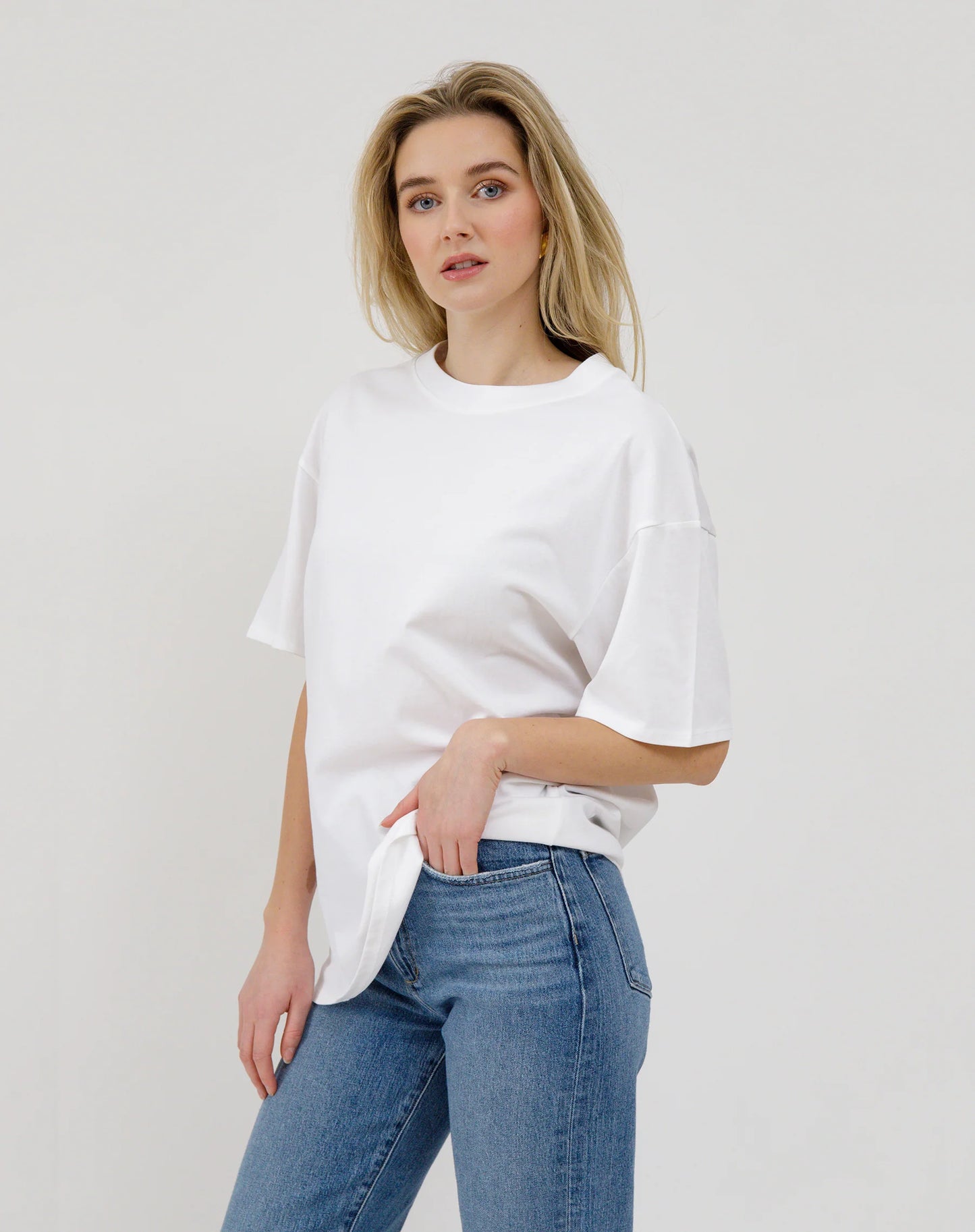 Brunette the Label Oversized Boxy Tee | White